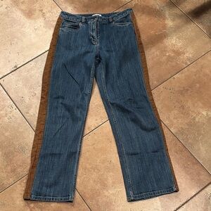 Women's Blue and Brown Jeans